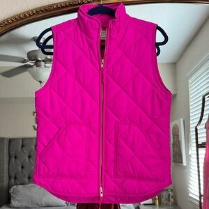 J. Crew Vibrant Pink Quilted Vest